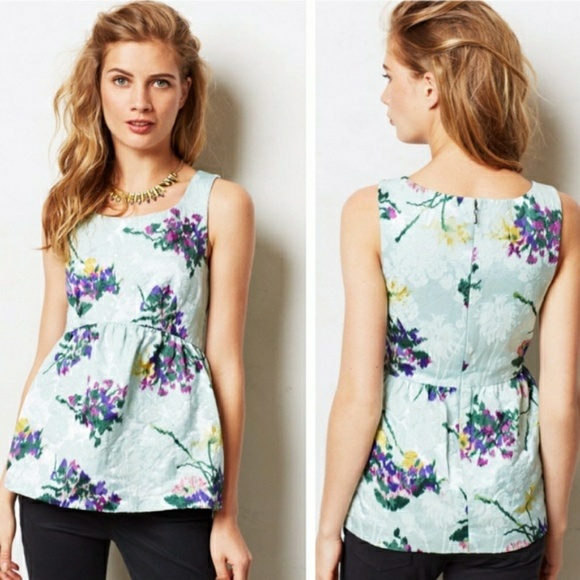 Anthropologie Tops - Gorgeous Leifsdottir Brocade Peplum Top Anthro